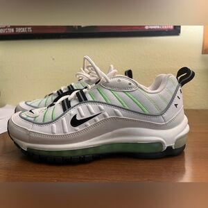 Nike Shoes Womens Sz 7.5 White Green Air Max 98 Running Sneakers Low AH6799-116
